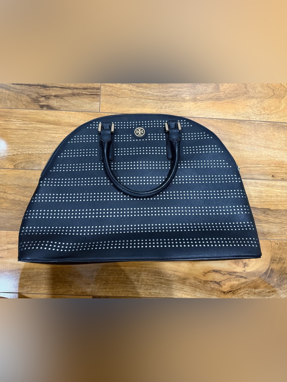 Tory Burch Black Studded Dome Satchel
